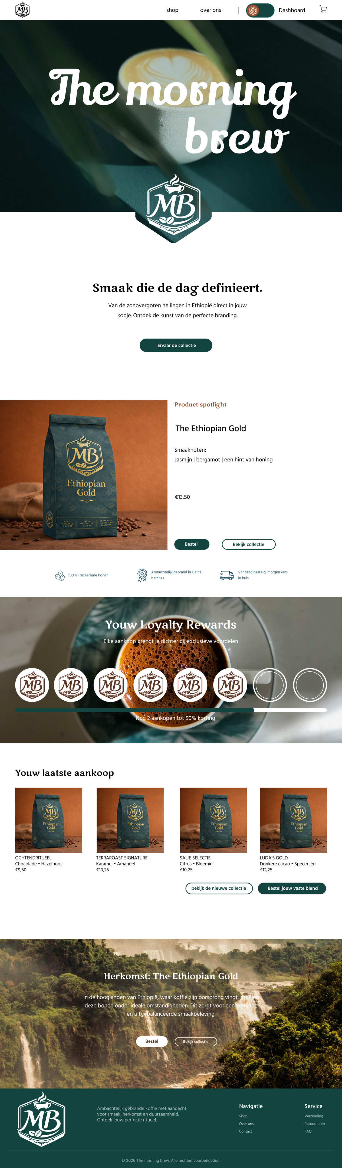 The Morning Brew scherm 1