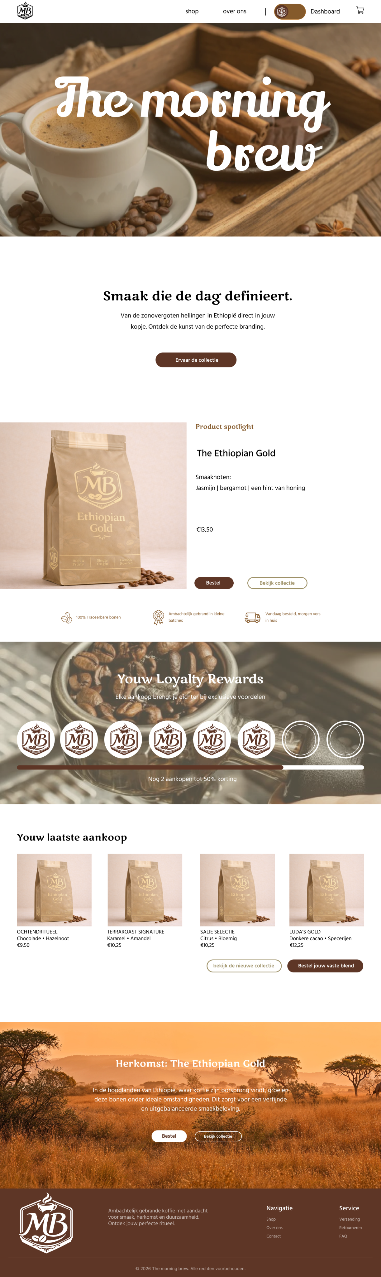 The Morning Brew scherm 2