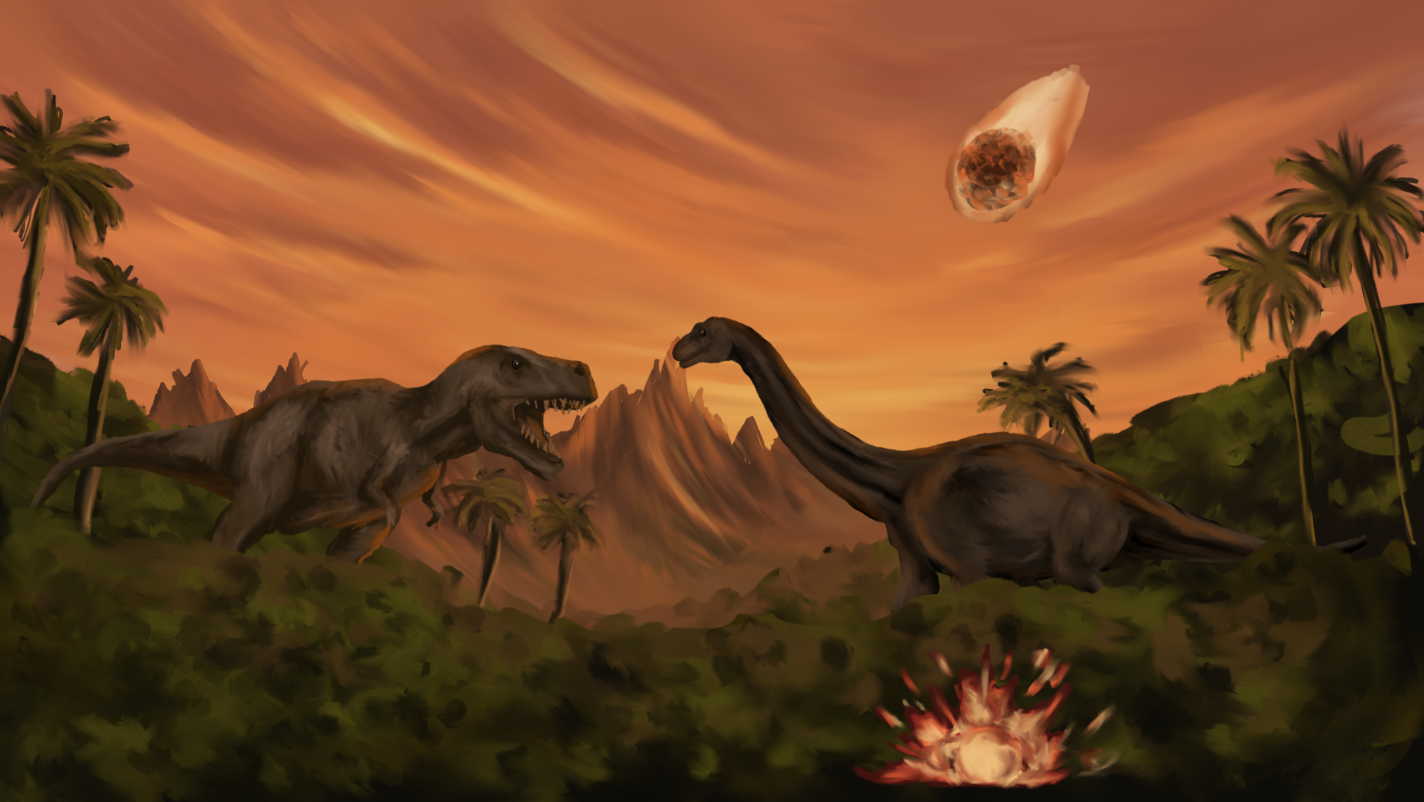 Through time tijdperk dinosaurus
